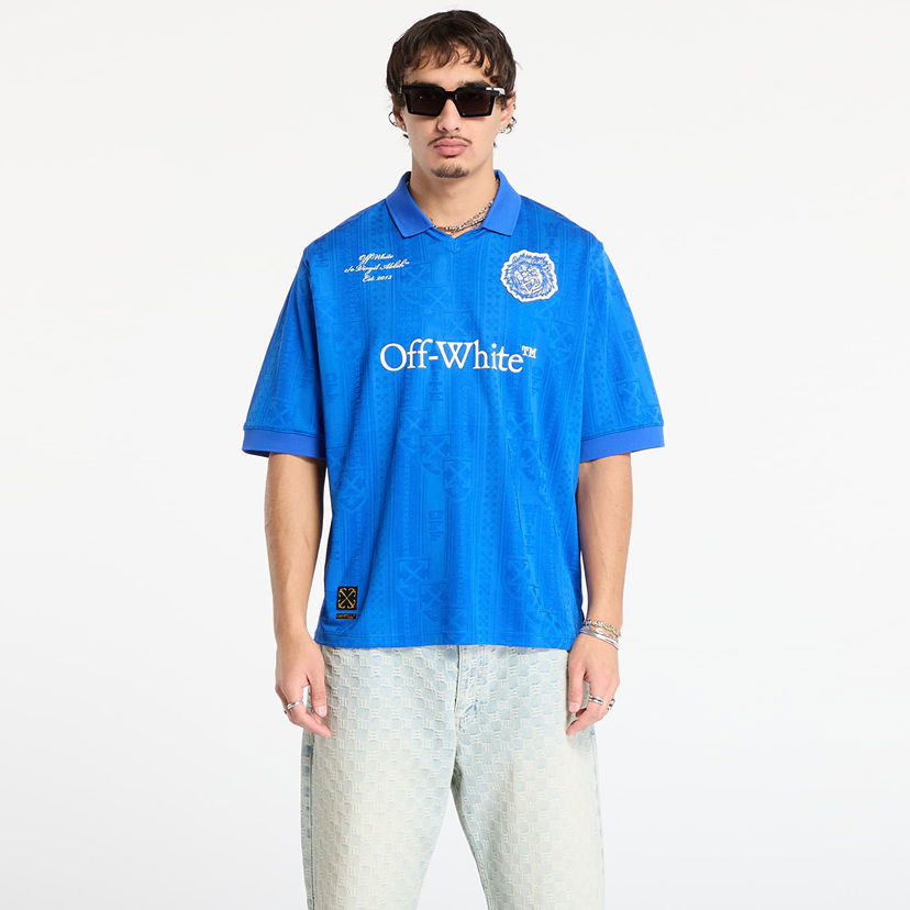 Фланелка Off-White Lion Nation Soccer Jersey Синьо | OMAD00CF25JER0044601