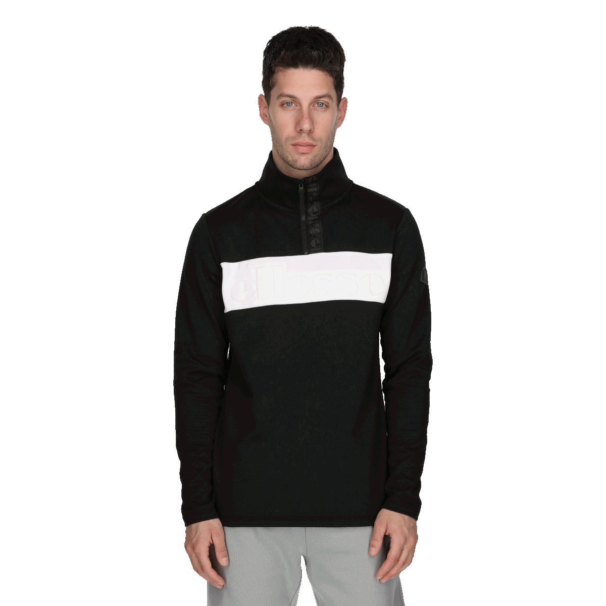 Суитчър Ellesse Men's Quarter-Zip Pullover Черно | ELA233M611-01, 0