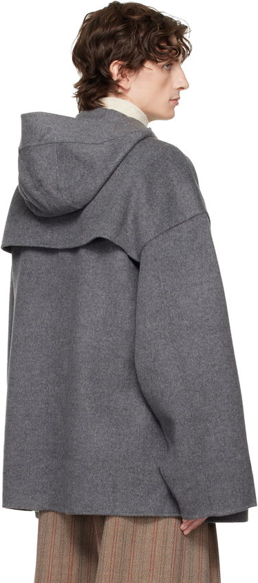 Палта JW Anderson JW Anderson Oversized Hooded Double-Breasted Felted Peacoat Сиво | CO0342-PG1559, 2