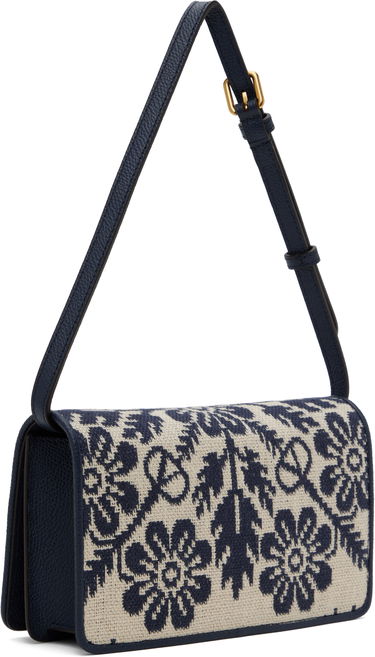 Дамска чанта Valentino Valentino Garavani VLogo Signature Jacquard Flowers Bag Тъмно синьо | 6W0P0AK8ICD, 2