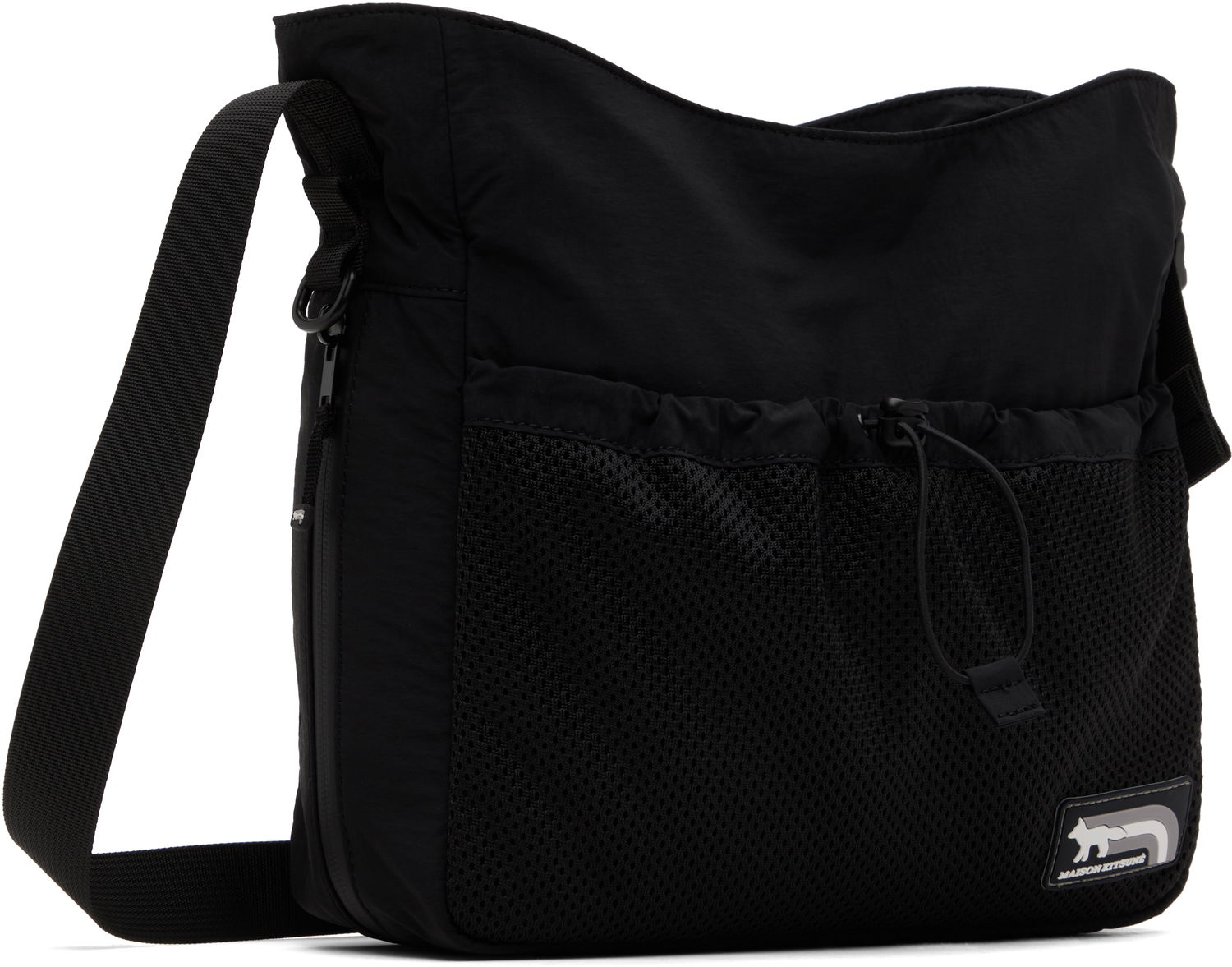 Чанта през рамо MAISON KITSUNÉ Maison Kitsuné Flash Fox Messenger Bag Черно | NM05172WQ4034, 1