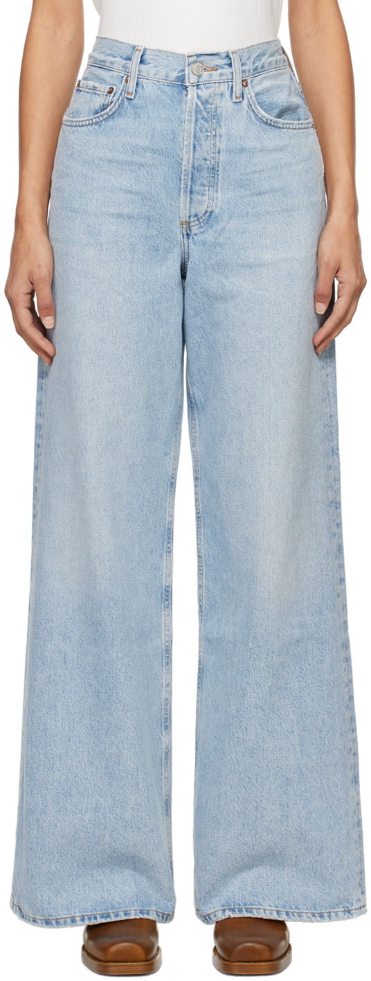 Дънки AGOLDE High Rise Wide Leg Jeans Синьо | A198-1601, 0