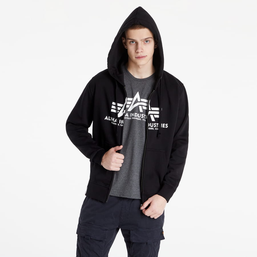Суитчър Alpha Industries Basic Zip Hoodie Черно | 178325 03, 0