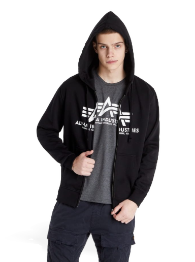 Суитчър Alpha Industries Basic Zip Hoodie Черно | 178325 03