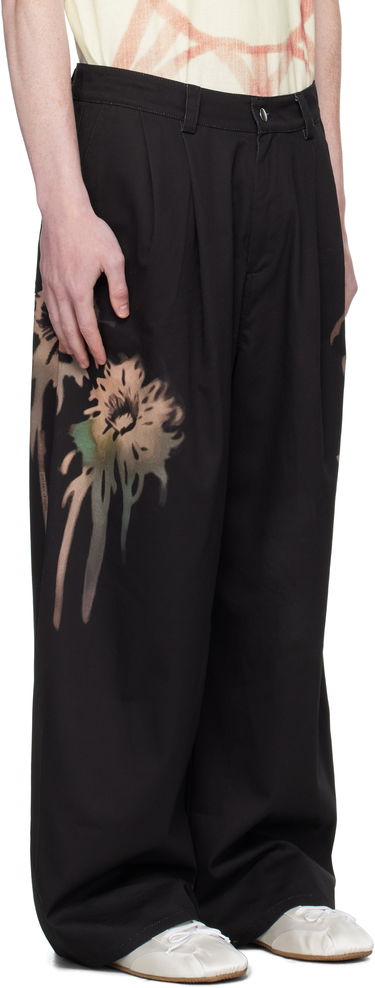 Панталони Collina Strada Collina Strada Catchfly Pleated Printed Trousers Черно | XX6042-B, 1