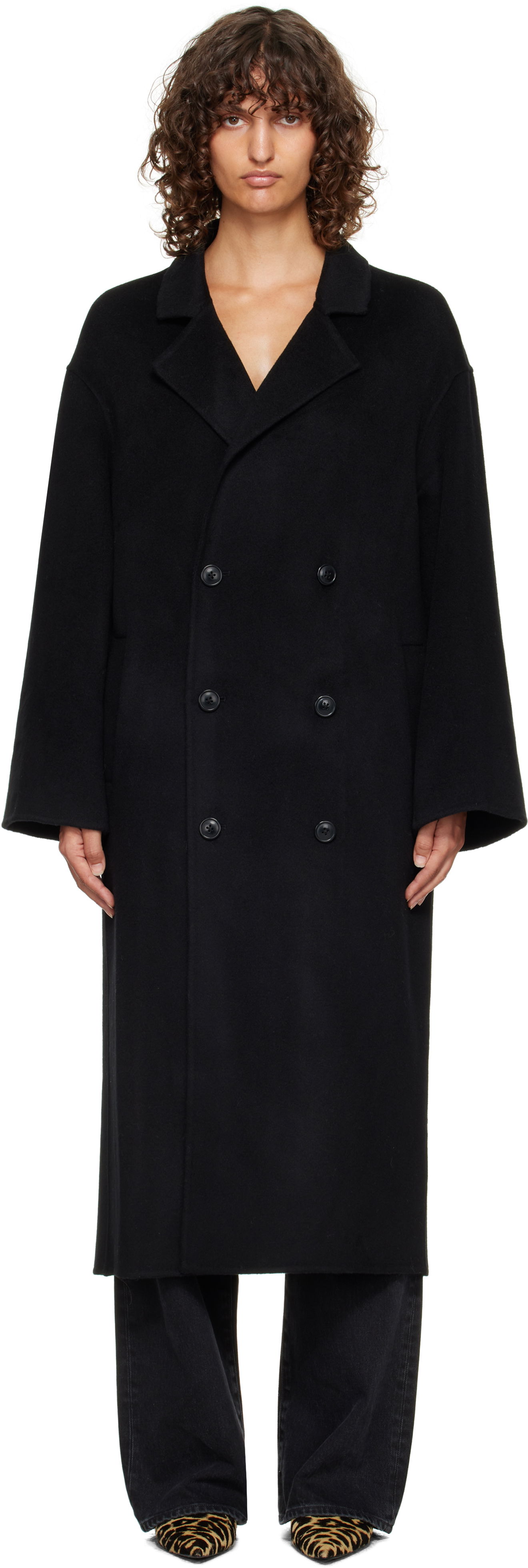 Палта Loulou de Saison Loulou de Saison Borneo Wool Drap Coat Черно | BORNEO LDS, 0