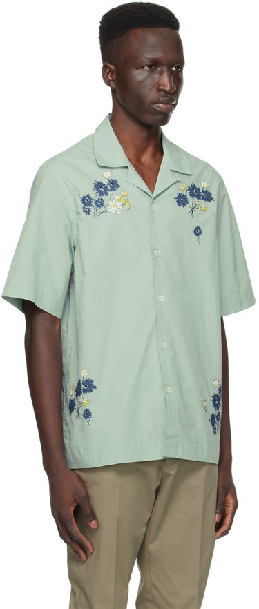 Риза Paul Smith Paul Smith Embroidered Flowers Resort Shirt Зелено | M1R-905UE-M01592-33, 1