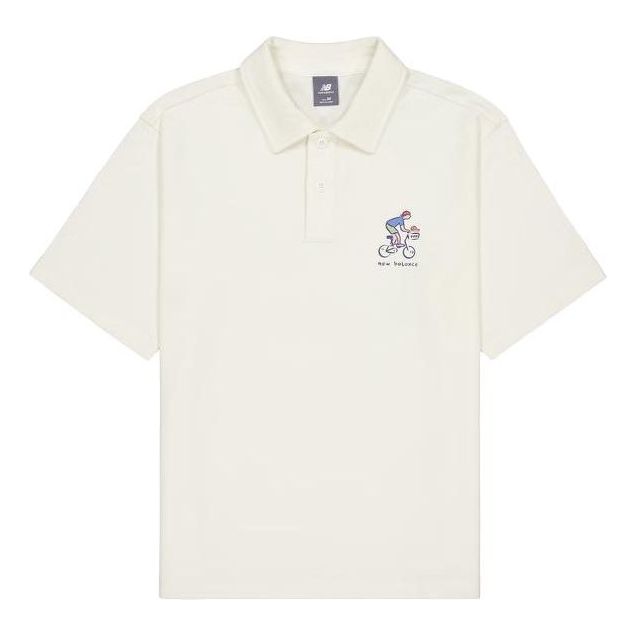 Поло тениска New Balance Graphic Polo Shirt Бяло | NFE26061-IV