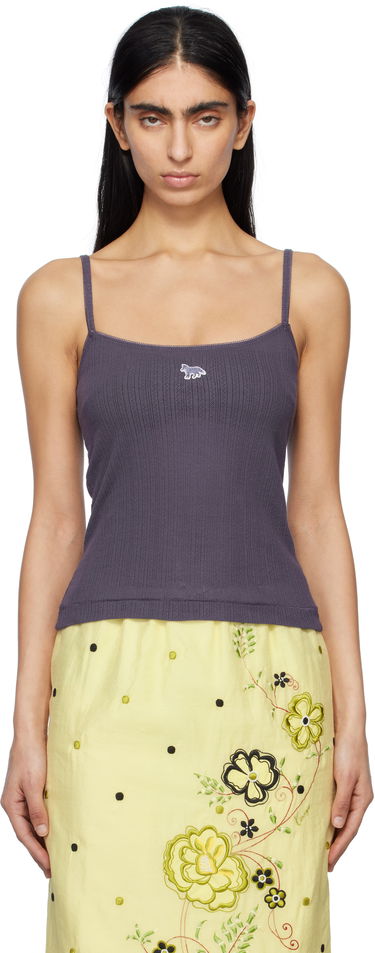 Потник MAISON KITSUNÉ Maison Kitsuné Baby Fox Patch Ribbed Camisole Лилаво | OW00608KA0027, 0