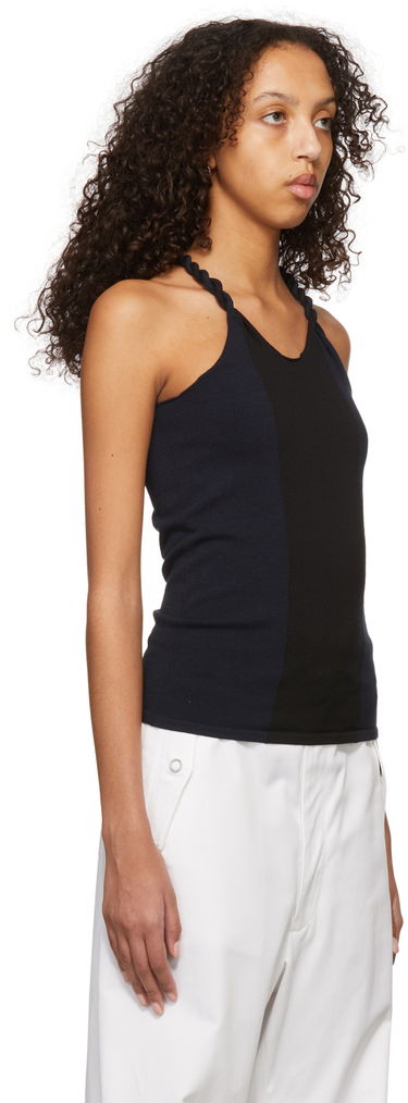 Потник Dion Lee Cotton Blend Tie-Strap Tank Top Тъмно синьо | C7057S22, 1