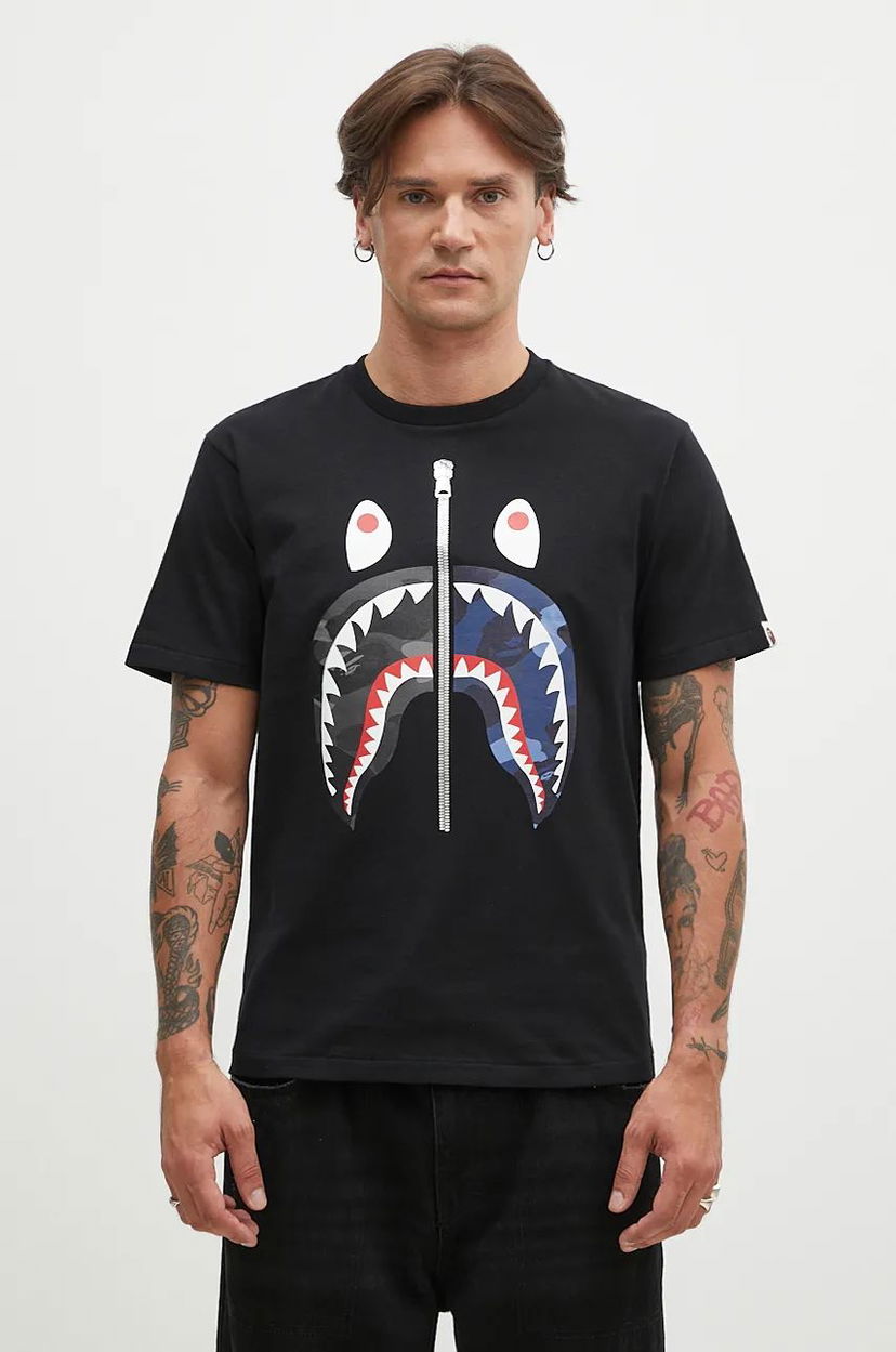 Тениска BAPE Separate Shark Print T-Shirt Черно | 1K80110021