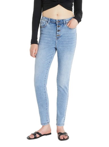 Agnes HW Ankle Button Skinny Jeans