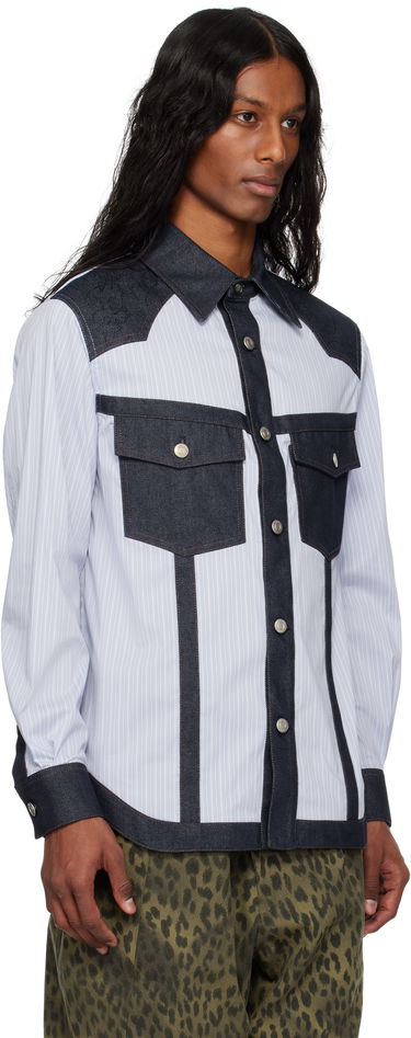 Риза Andersson Bell Andersson Bell Denim & Stripe Shirt Синьо | atb1274m, 1