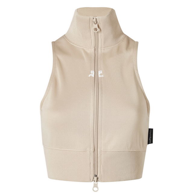 Cropped Interlock Tracksuit Vest