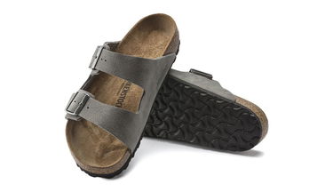 Кецове и обувки Birkenstock Arizona Nubuck Leather Narrow Fit Sandals Сиво | 1020707, 3