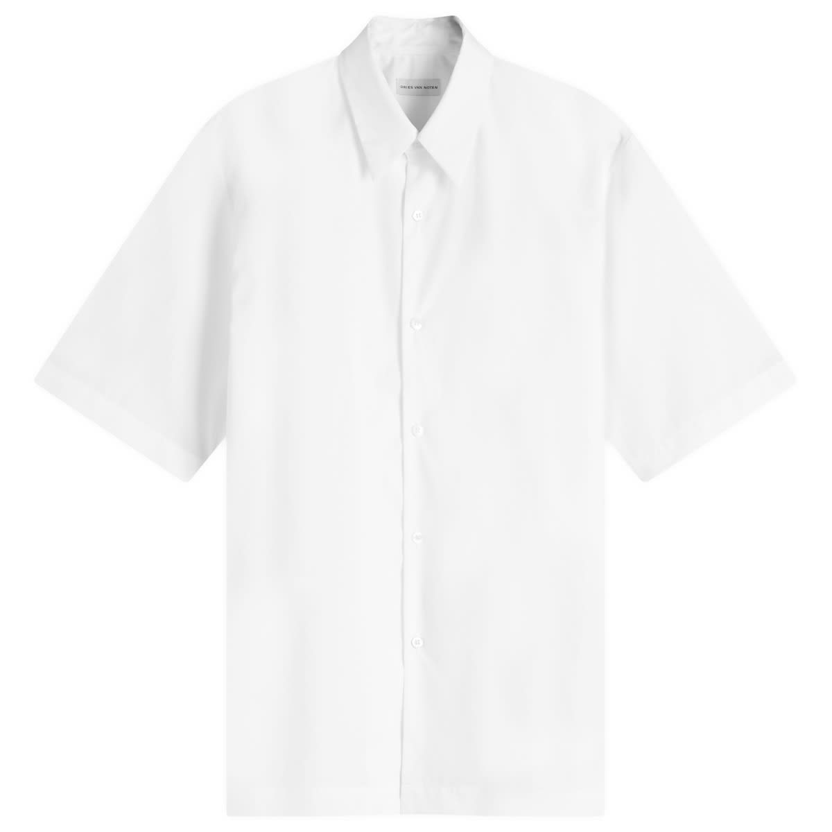 Риза Dries Van Noten Dries Van Noten Clasen Poplin Short Sleeve Shirt, Size Small Бяло | 251-020701-1466-001, 1