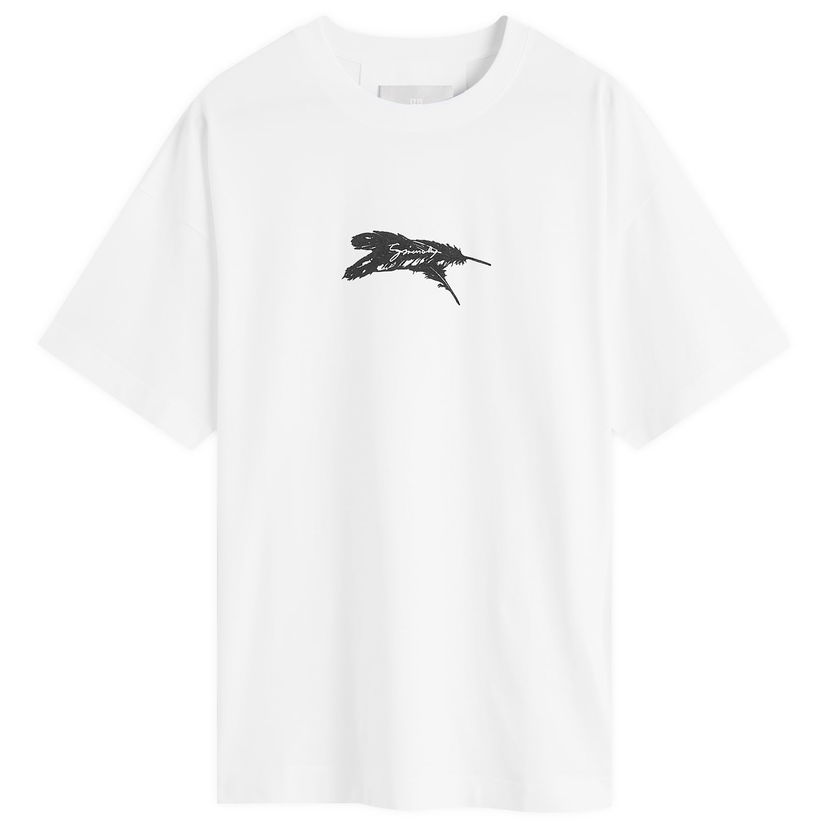 Тениска Givenchy Feather Logo T-Shirt Бяло | BM71JA3YNU-100