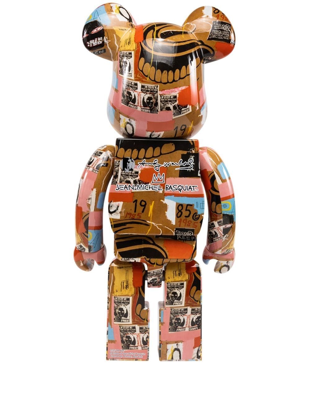 Колекционерско Medicom Toy Andy Warhol x Jean Michel Basquiat BE@RBRICK figure - Multicolour Бежово | 453095659495818601334, 0