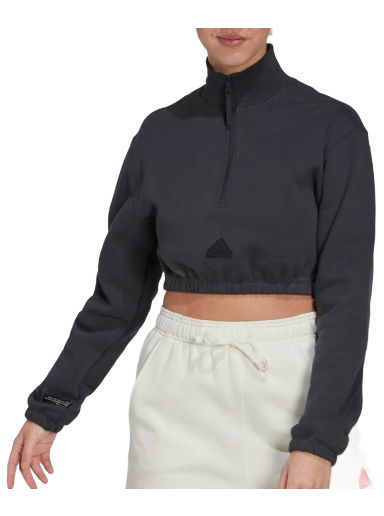 Суитчър adidas Originals Cropped Half-Zip Sweatshirt Черно | hg4365