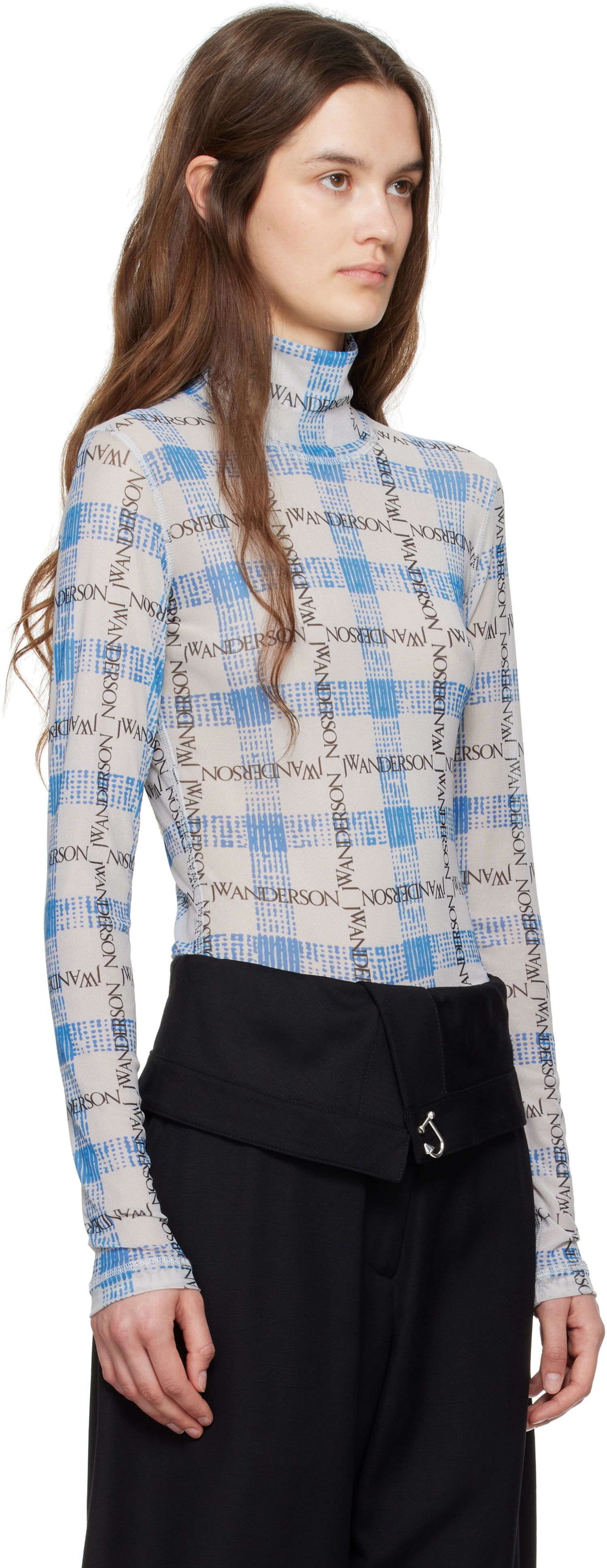 Тениски и потници JW Anderson JW Anderson Semi-Sheer Logo Turtleneck Top Бяло | JO0224-PG1721, 1
