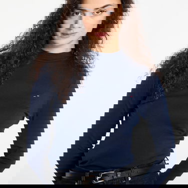 Тениска Tommy Hilfiger T-shirt Slim Cody Mock-Neck Ls Тъмно синьо | WW0WW47307 C1G, 1