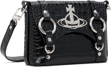 Чанта през рамо Vivienne Westwood Kim Croc-Effect Orb Crossbody Черно | 48030007U-L0099-, 1
