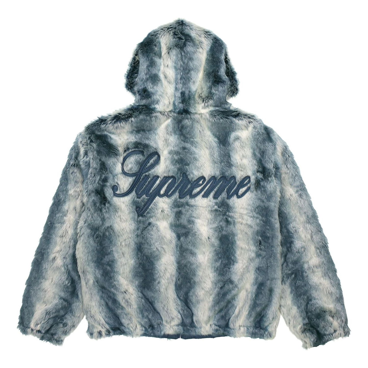 Яке бомбър Supreme Reversible Hooded Faux Fur Jacket Синьо | SUP-FW20-318, 0
