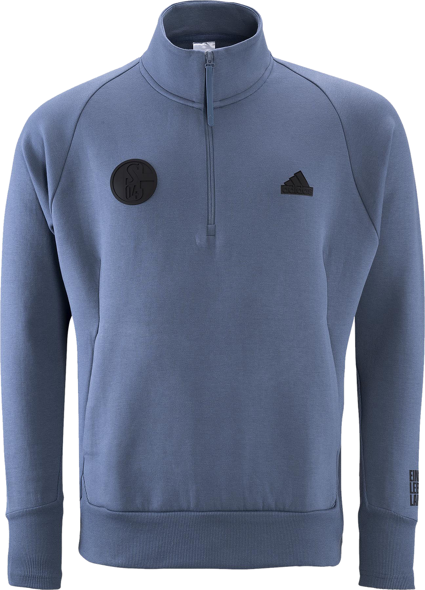 Суитчър adidas Originals Schalke 04 Quarter-Zip Pullover Синьо | 5s04ir5225