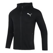 Running Training Knit Hooded Logo Jacket