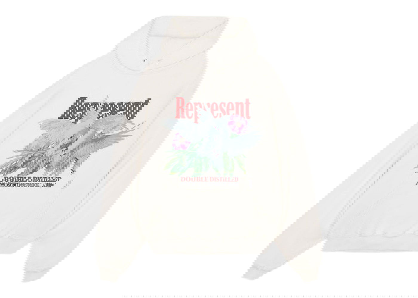 Суитчър Represent Clo Double Distilled Graphic Print Hoodie Бяло | M04284-72, 0
