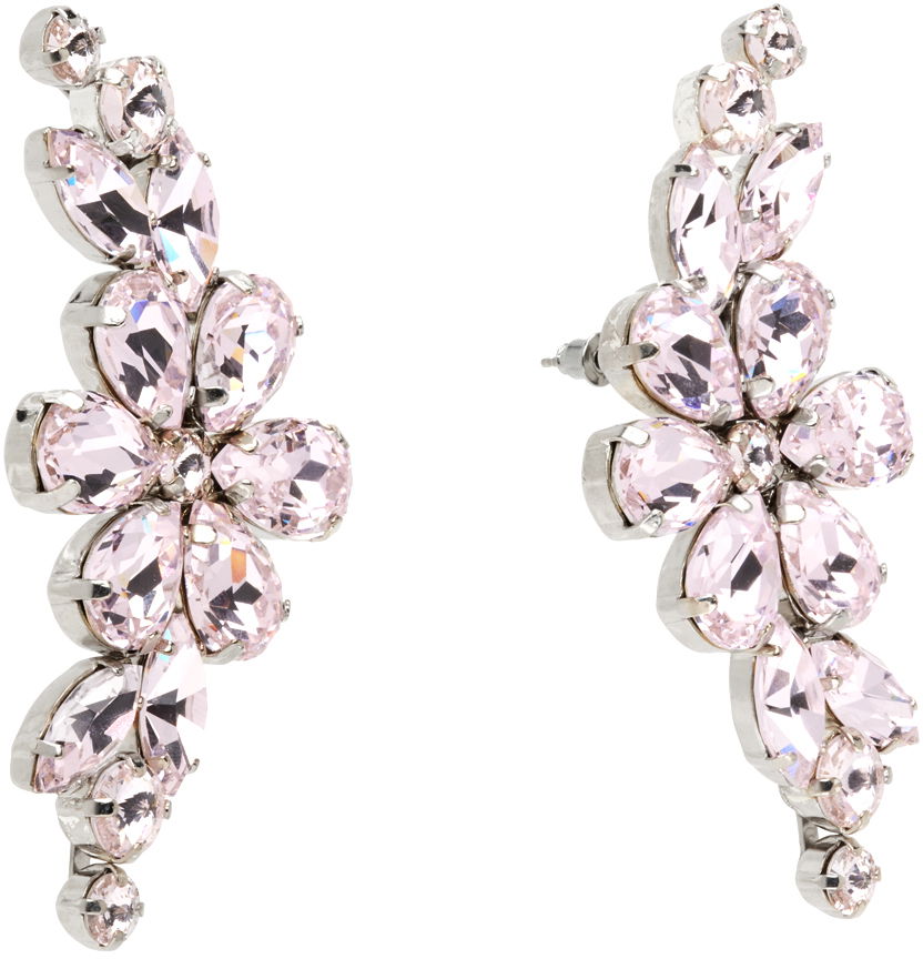 Обеци Simone Rocha Simone Rocha Floral Crystal Half Moon Earrings Розово | ERG503 0903, 1