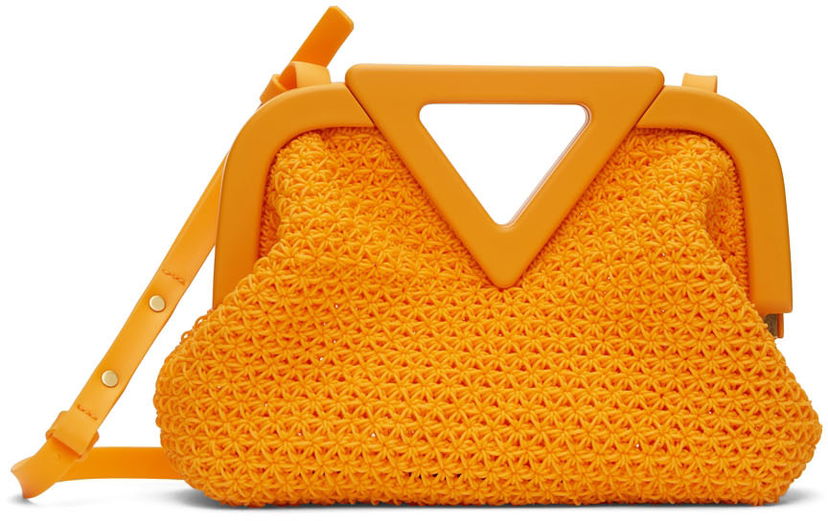 Дамска чанта Bottega Veneta Point Crocheted Top Handle Bag Оранжево
 | 690673 V1R91