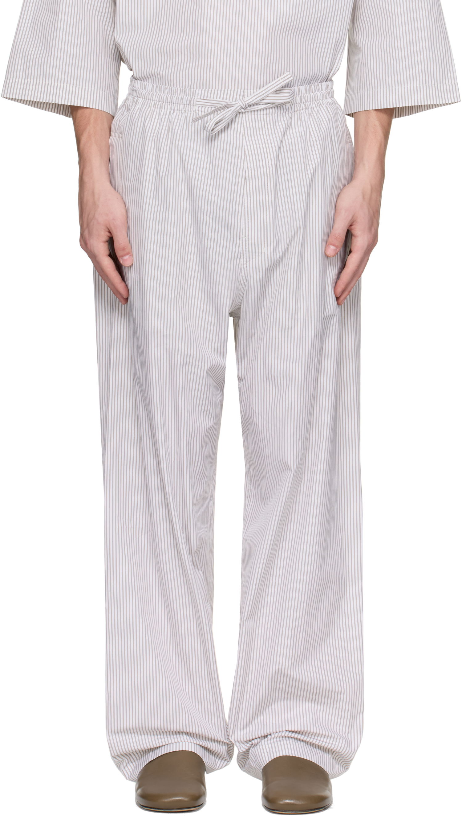 Пижама LEMAIRE Lemaire Striped Pyjama Trousers Бяло | PA1211 LF1409, 0