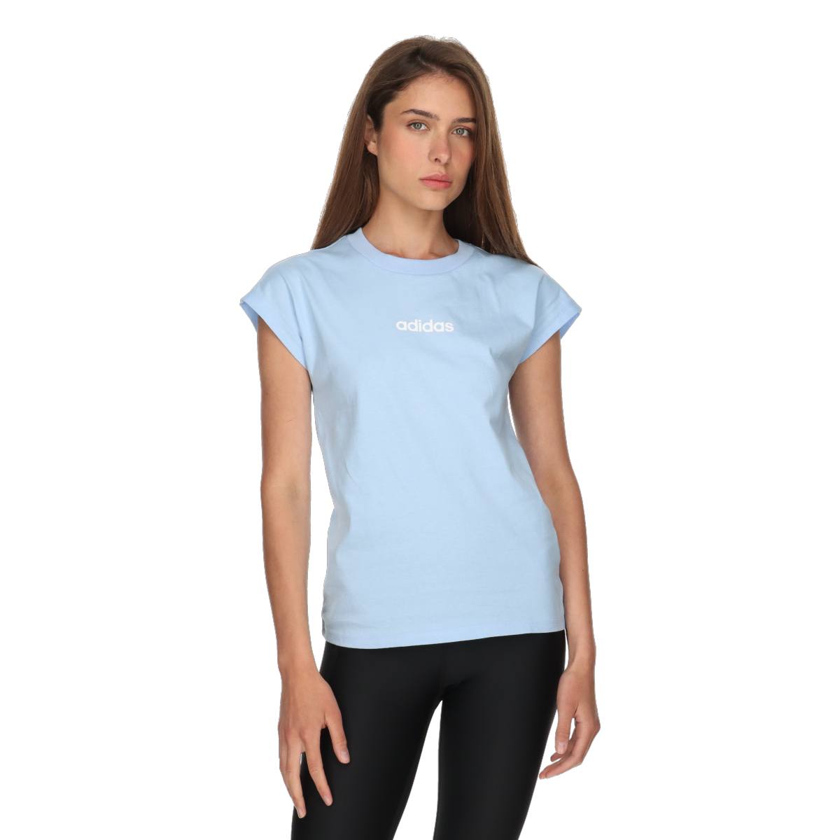 Тениска adidas Originals Women's Linear Short Sleeve T-Shirt Синьо | JG8660, 0