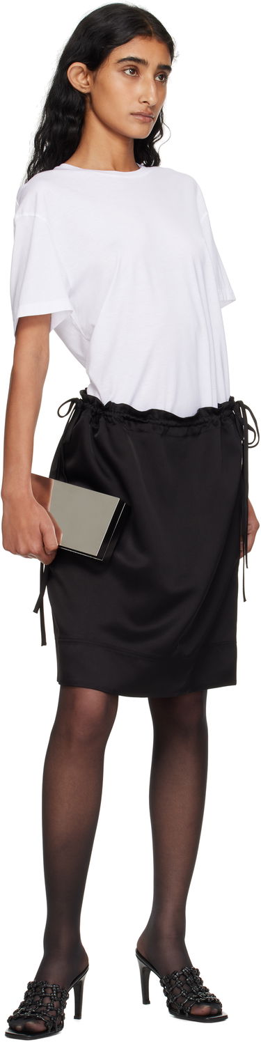 Пола TOTEME TOTEME Drawstring Satin Miniskirt Черно | 253-WRB0281-FB0382, 3