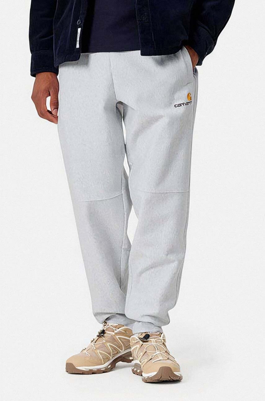 Спортни панталони Carhartt WIP American Script Sweatpants Сиво | I027042.ASH.HEATHE, 0