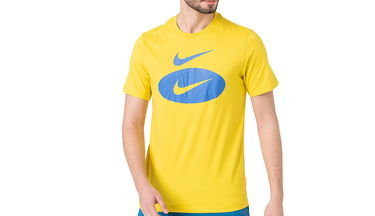 Тениска Nike Sportswear Swoosh Oval T-Shirt Жълто | DM6343-709, 1