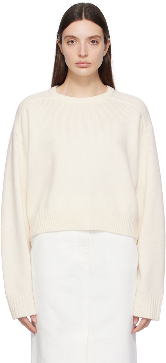 Пуловер Loulou de Saison Loulou de Saison Bruzzi Cropped Sweater Бяло | BRUZZI, 0