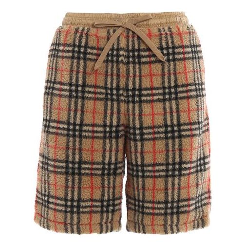 Къси панталони Burberry Plaid Fleece Shorts Бежово | 80171351