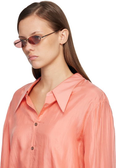 Слънчеви очила FENDI 'Fendi First' Crystal Oval Rimless Sunglasses Розово | FE4075USW5428Z 192337234699, 3