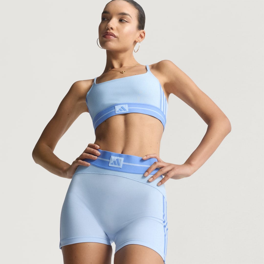 Къси панталони adidas Performance Hyperglam Rib Bike Shorts Синьо | JY2084, 0