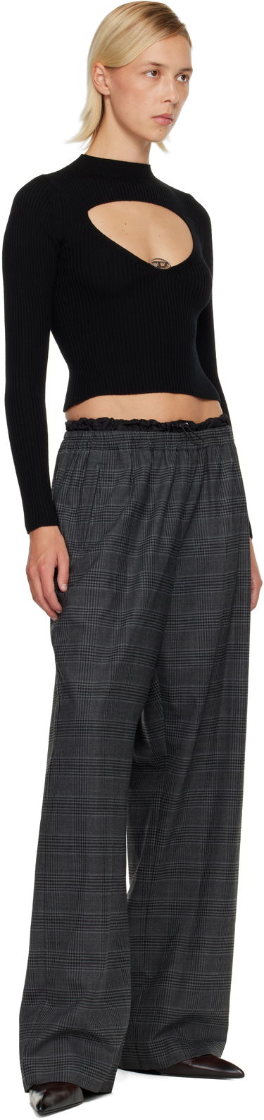 Пуловер Diesel M-Olina Ribbed Knit Long Sleeve Cutout Crop Sweater Черно | A18904 0PLBF, 3