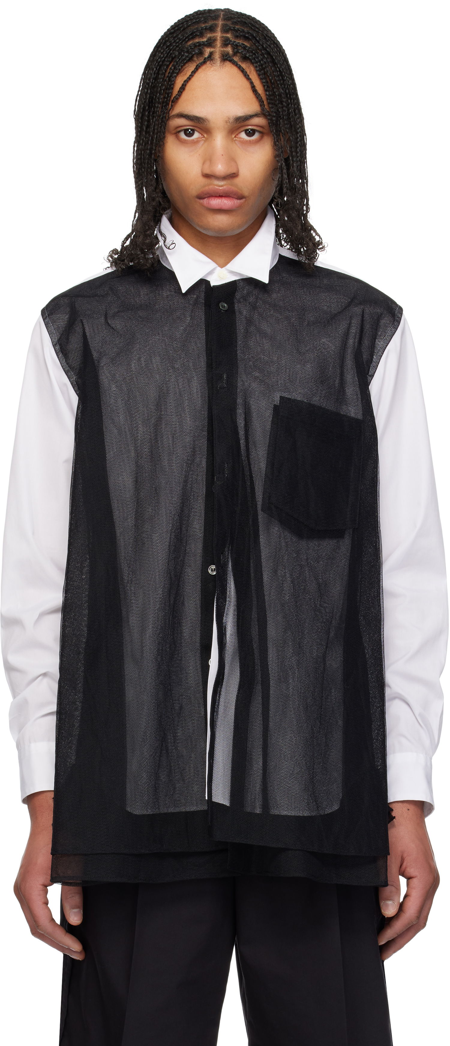 Риза Comme des Garçons Homme Plus Layered Shirt Черно | PO-B009-051, 0