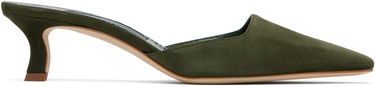 Грижа за обувките Manolo Blahnik Manolo Blahnik Moiramu Suede Mules Зелено | 225-1957-0003, 0