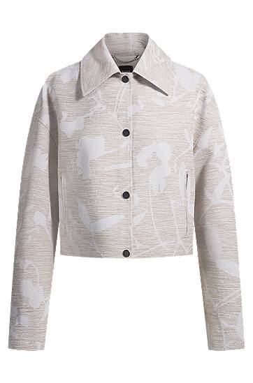 Яке BOSS Relaxed Fit Floral Blazer Бежово | 50530887, 0