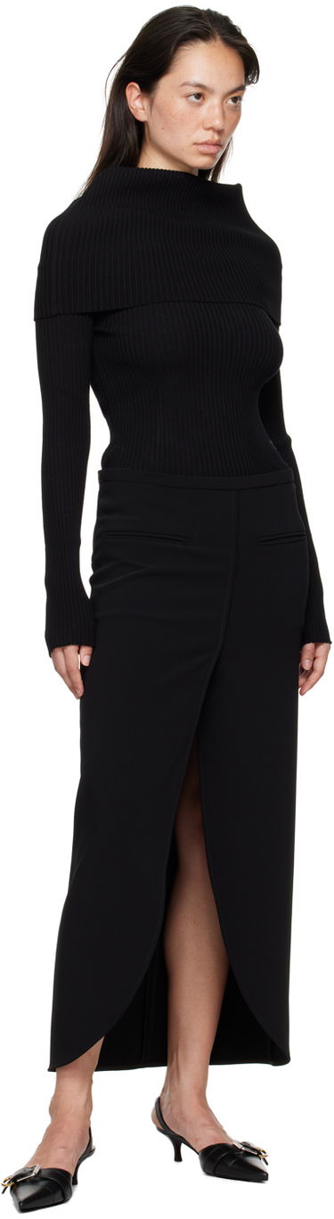 Пуловер Courrèges Courrèges Women's Fitted Off Shoulder Sweater Черно | 324MPU189FI0001, 4