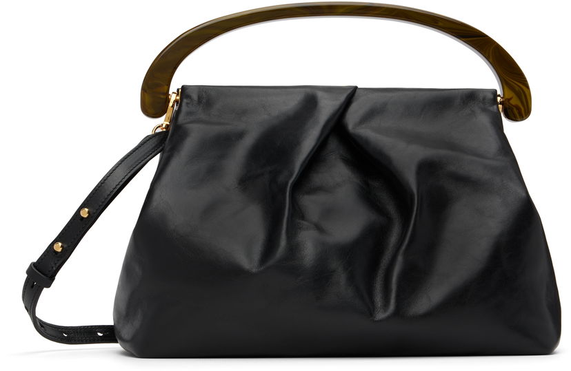 Дамска чанта Dries Van Noten Dries Van Noten Large Leather Top Handle Bag Черно | 252-011525-195