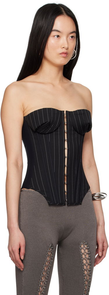 Сутиен Jean Paul Gaultier Jean Paul Gaultier 'The Bi-Material Suit' Pinstripe Corset Черно | 25/33-F-ST023-C074-0001, 1