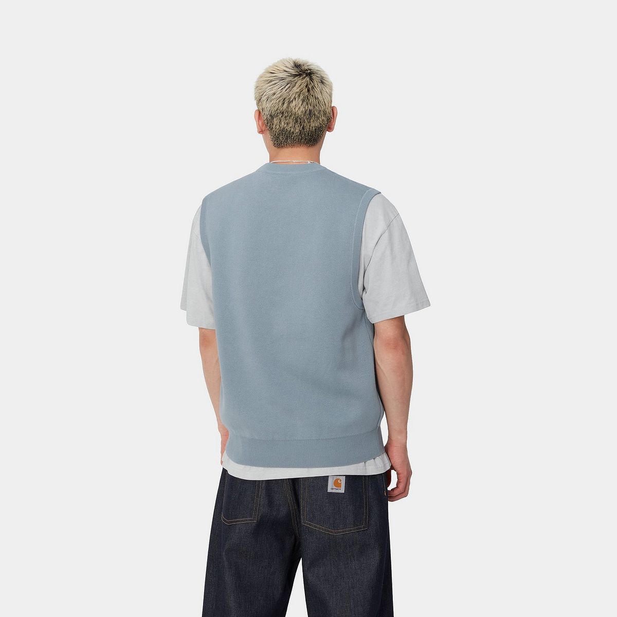 Пуловер Carhartt WIP Script Vest Sweater Синьо | I033696_9, 1