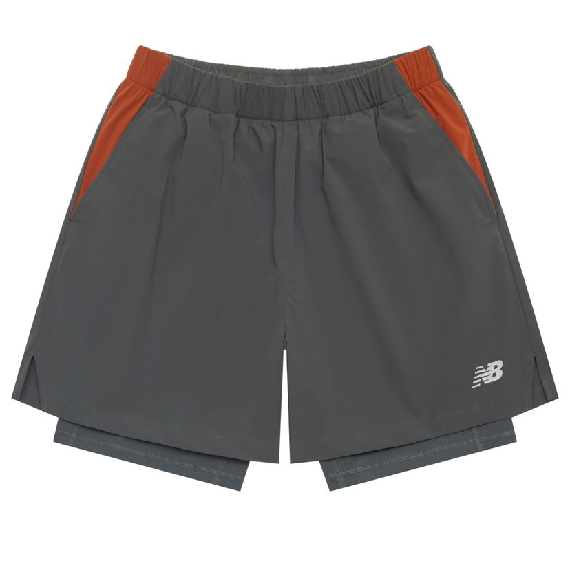 Къси панталони New Balance 2 In 1 Logo Shorts Сиво | NVE25121-CHL